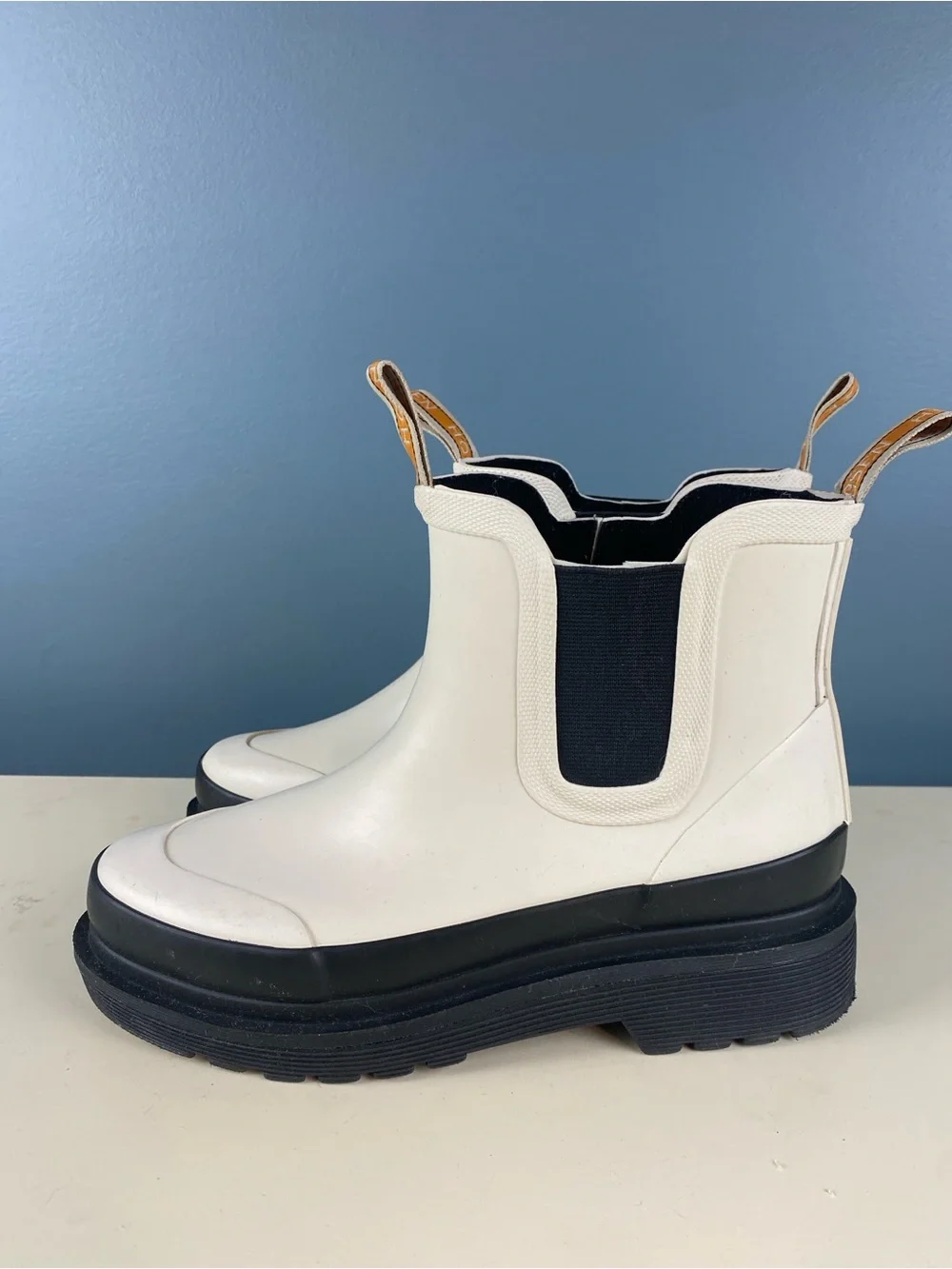 Ilse Jacobsen Chelsea rain boots white EU 36 (US 6) handmade rubber boots Chunky